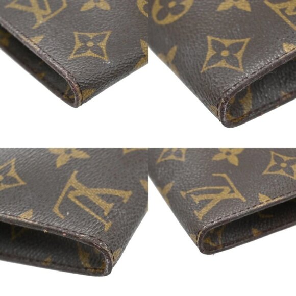 LOUIS VUITTON Logo BUCKET GM Pouch Bag Monogram Leather Brown France - Picture 10 of 13